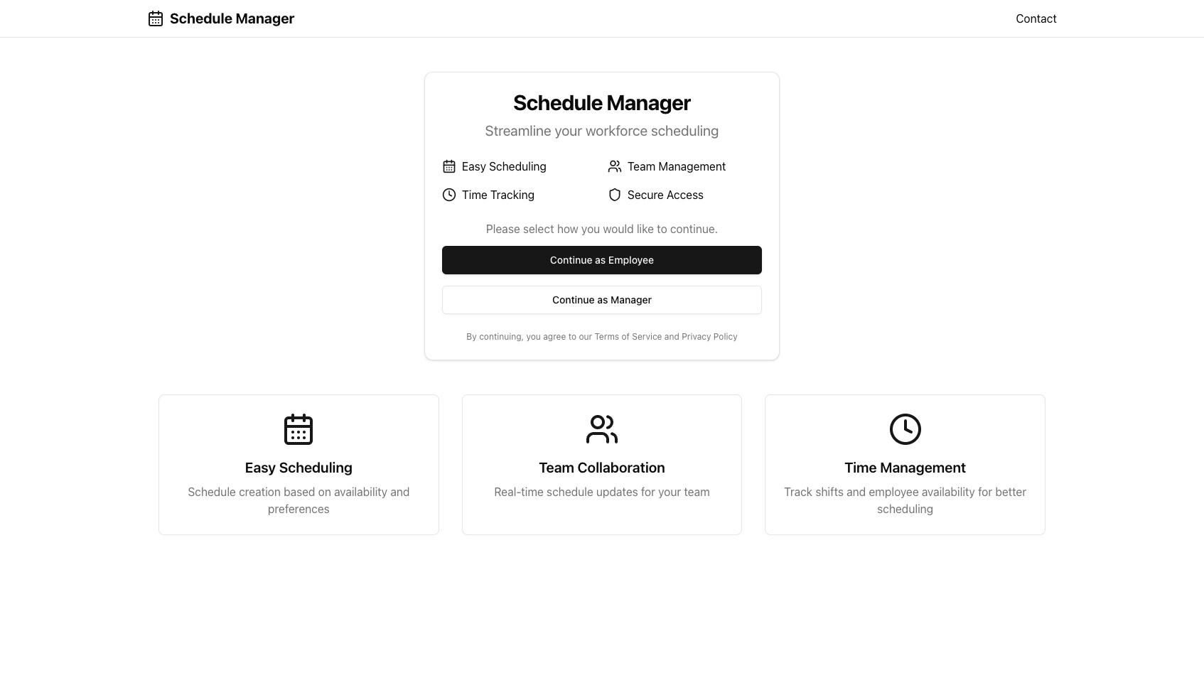 Project preview for Schedule Manager (2024)