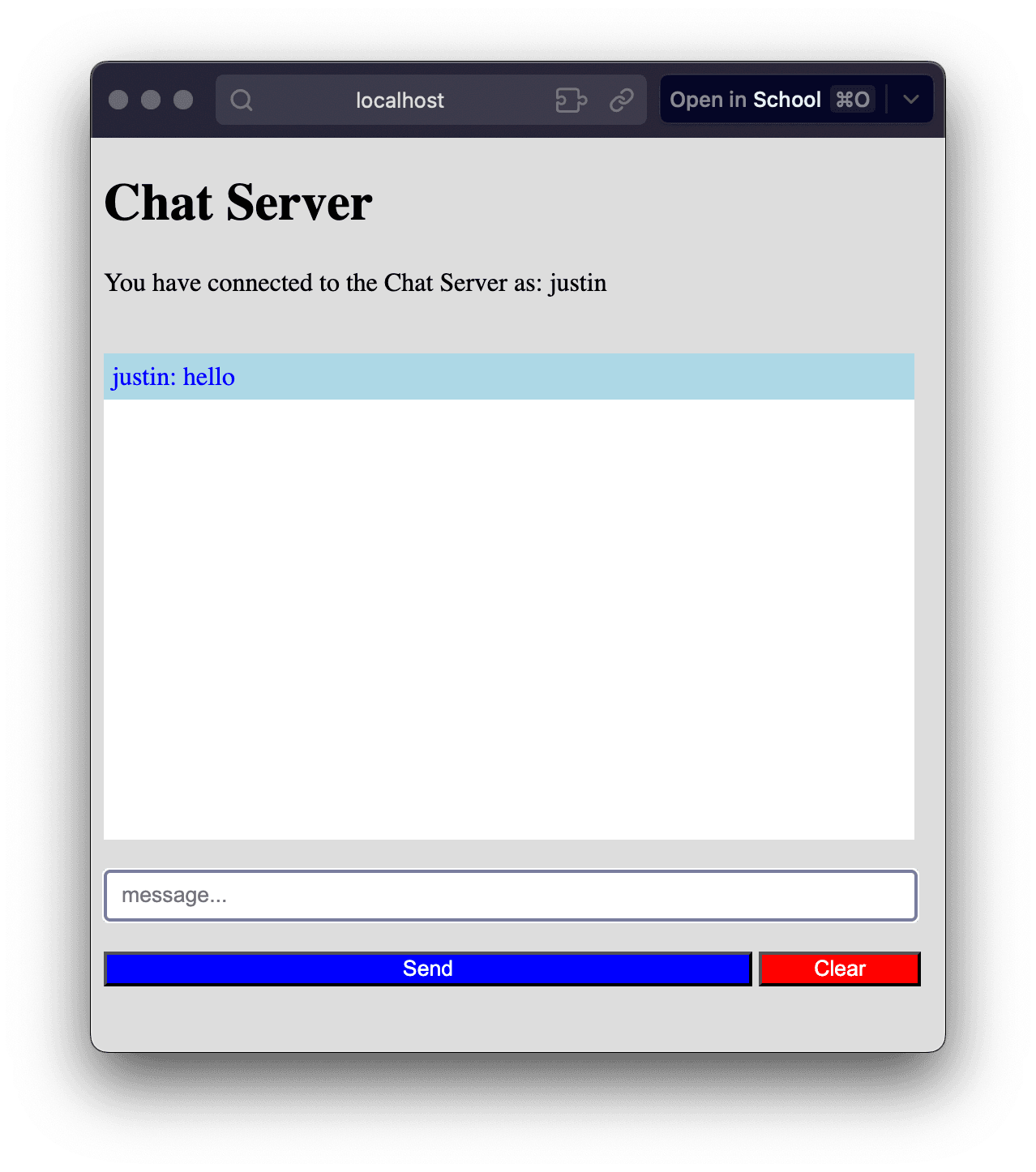 Project preview for Simple Chat App (2022)